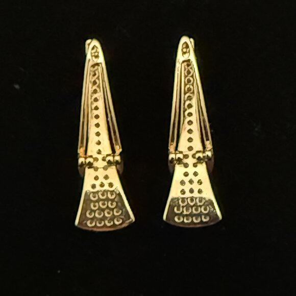 3/$17 Elegant Gold and Clear Rhinestone Pierced Earrings - Picture 2 of 4